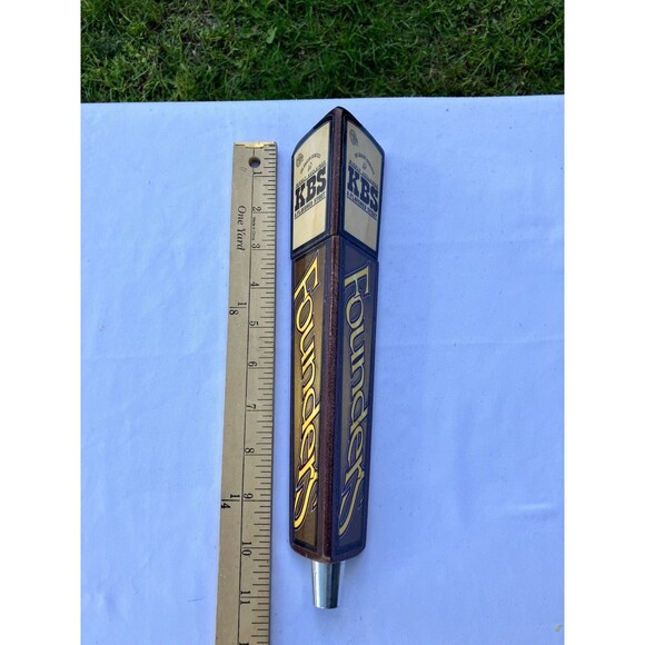 FOUNDERS BREWING Co KBS A Flavored Stout Wood Beer Tap Handle 3 Sided - Picture 3 of 6